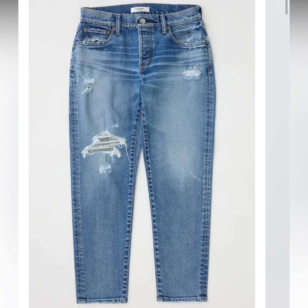 Moussy Distressed Light Blue Skinny Jeans
